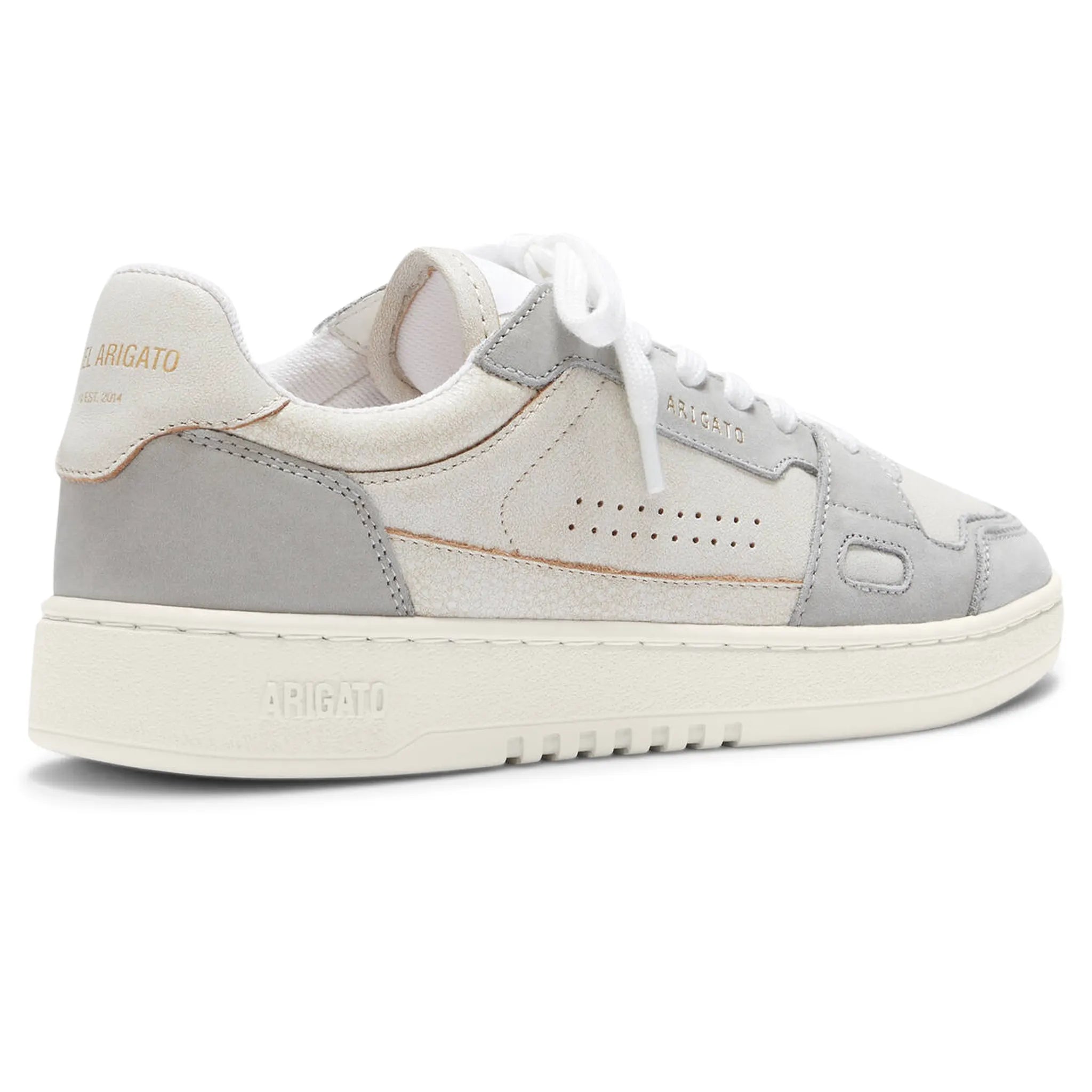 Back view of Axel Arigato Dice Low Beige Light Grey Sneaker F1697006